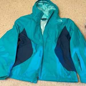 Kids blue north face winter jacket